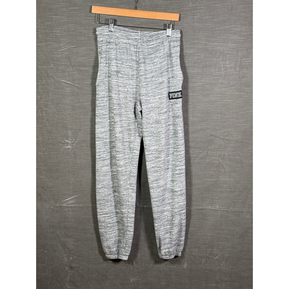Victoria's‎ Secret PINK Gray Space Dye Jogger Sweatpants Womens XS Logo Graphic
